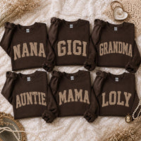 Personalized Grandma Sweatshirt Vintage Gingham Varsity