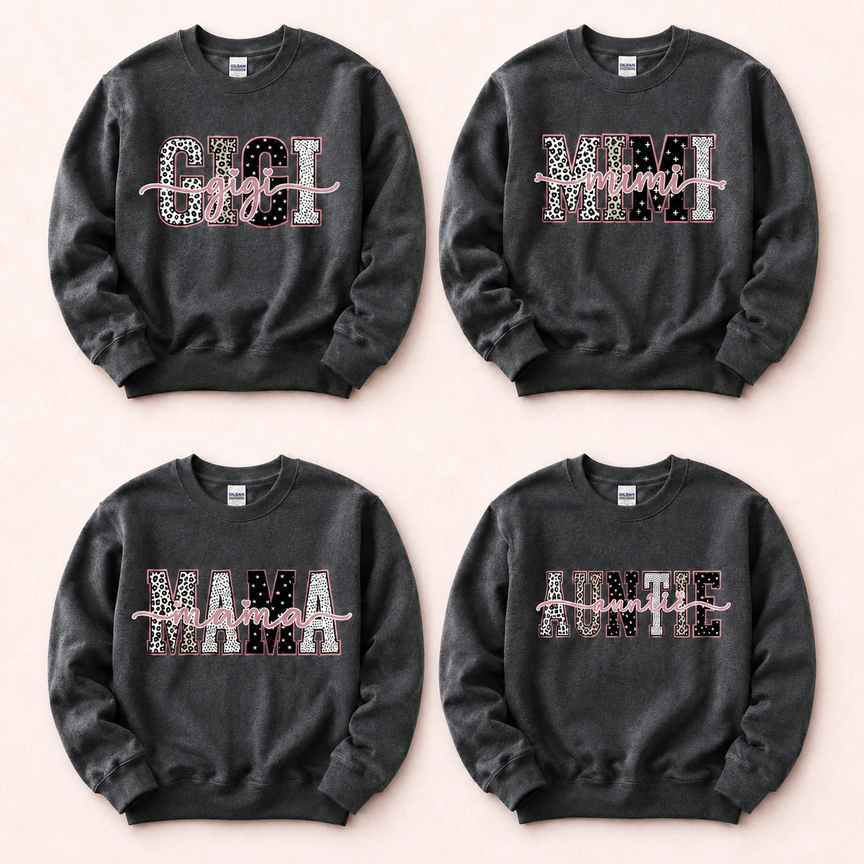 Personalized Grandma Sweatshirt With Leopard Nickname