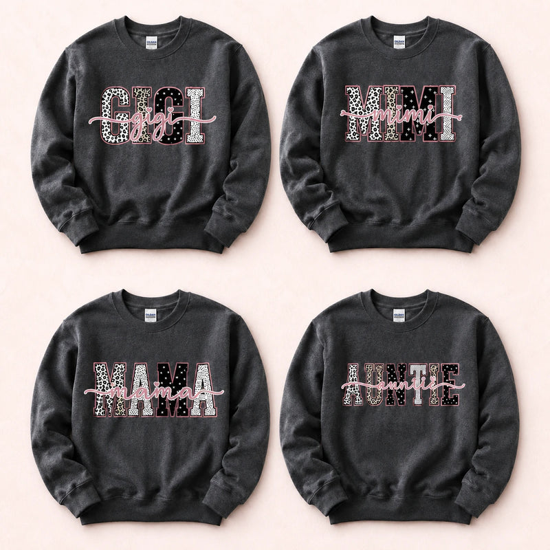 Personalized Grandma Sweatshirt With Leopard Nickname