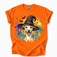 Personalized Halloween Dog Breed T-Shirt, Custom Choose Your Breed Witch Dog Graphic, Cute Spooky Dog Mom Pet Lover Gift