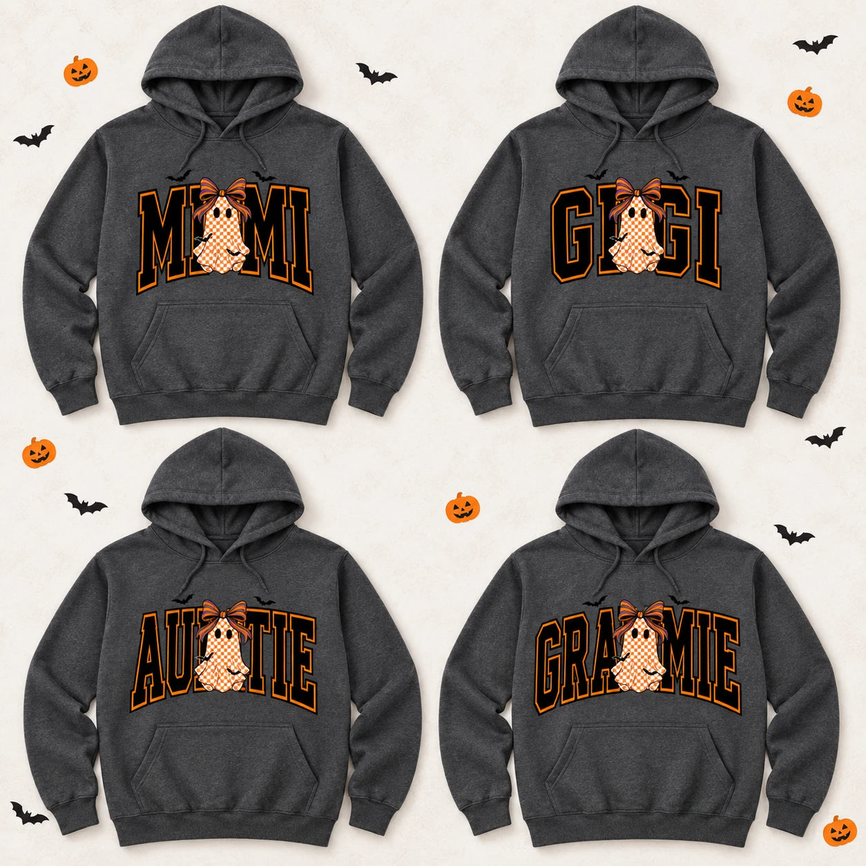 Personalized Halloween Ghost Hoodie Custom Grandma Mimi Gigi Fall Apparel