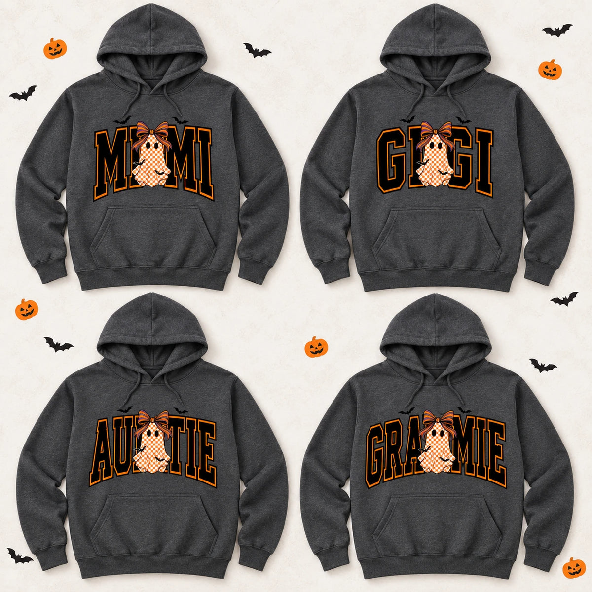 Personalized Halloween Ghost Hoodie Custom Grandma Mimi Gigi Fall Apparel