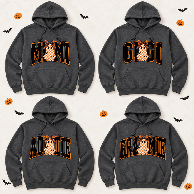 Personalized Halloween Ghost Hoodie Custom Grandma Mimi Gigi Fall Apparel