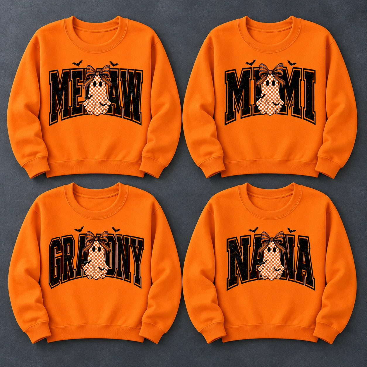 Personalized Halloween Ghost Sweatshirt, Custom Grandma Mimi Gigi Crewneck Pullover
