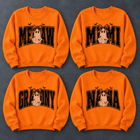 Personalized Halloween Ghost Sweatshirt, Custom Grandma Mimi Gigi Crewneck Pullover