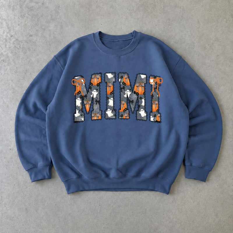 Personalized Halloween Mama Sweatshirt, Custom Choose Your Name Mimi Gigi Nana, Spooky Fall Mom Gift