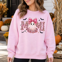 Personalized Halloween Mama Sweatshirt, Custom Family Title Ghost Crewneck, Mama Mimi Gigi Grandma Aunt Abuela Mom Gift