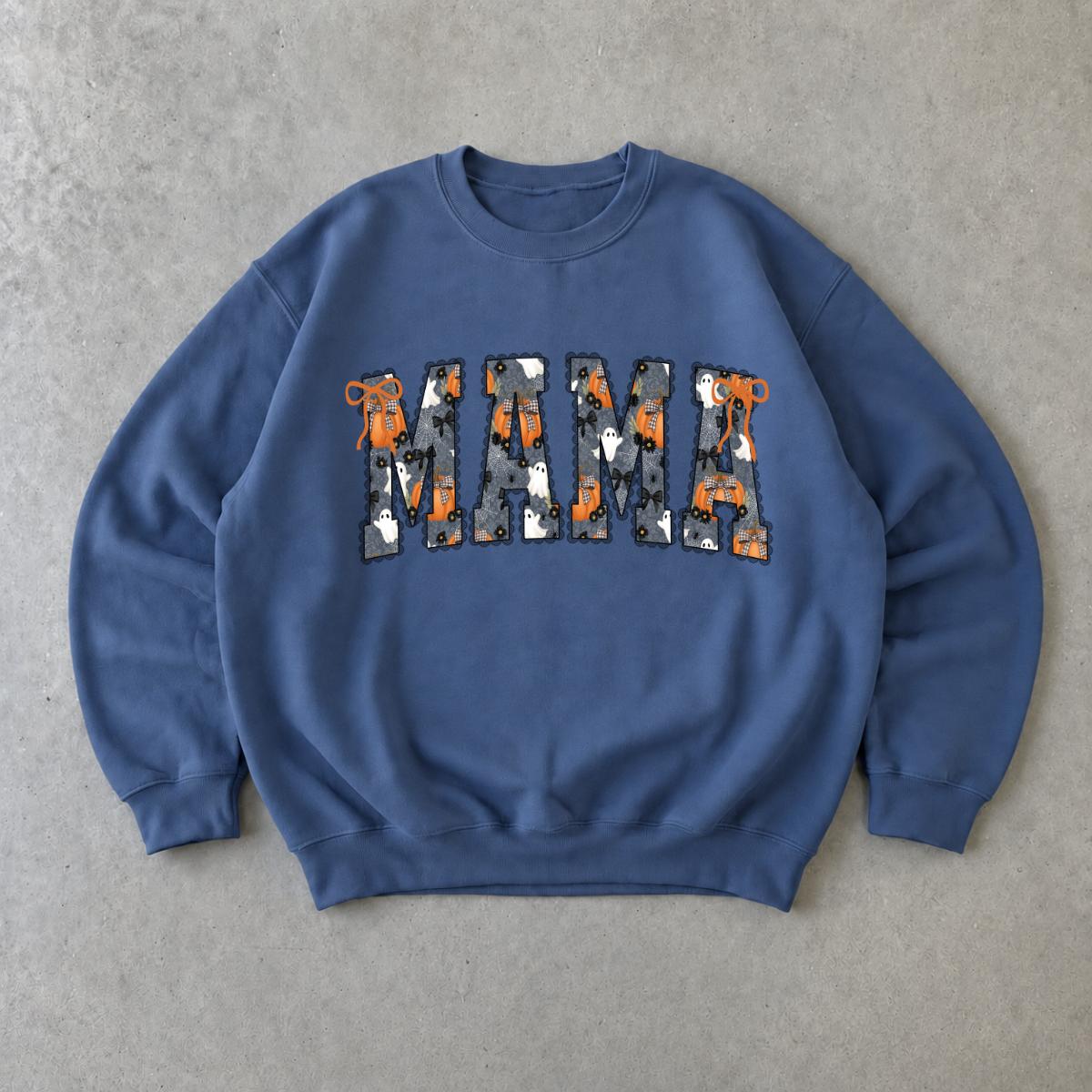 Personalized Halloween Mama Sweatshirt, Custom Choose Your Name Mimi Gigi Nana, Spooky Fall Mom Gift