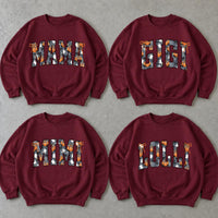 Personalized Halloween Mama Sweatshirt, Custom Choose Your Title Gigi Mimi Nana, Spooky Ghost Pumpkin Fall Gift for Women