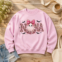 Personalized Halloween Mama Sweatshirt, Custom Family Title Ghost Crewneck, Mama Mimi Gigi Grandma Aunt Abuela Mom Gift