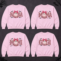 Personalized Halloween Mama Sweatshirt, Custom Family Title Ghost Crewneck, Mama Mimi Gigi Grandma Aunt Abuela Mom Gift