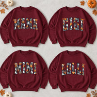 Personalized Halloween Mama Sweatshirt, Custom Choose Your Title Gigi Mimi Nana, Spooky Ghost Pumpkin Fall Gift for Women
