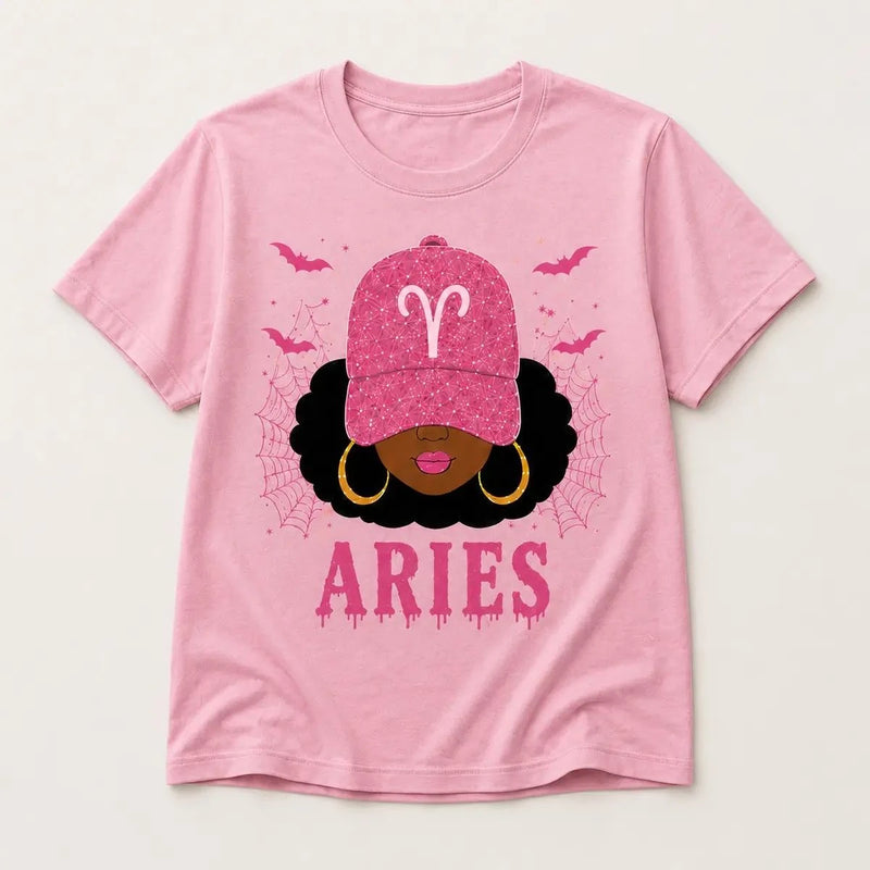 Personalized Halloween Zodiac T-Shirt, Custom Choose Your Sign, Spooky Slay Girl Horoscope Graphic, Gothic Astrology Gift