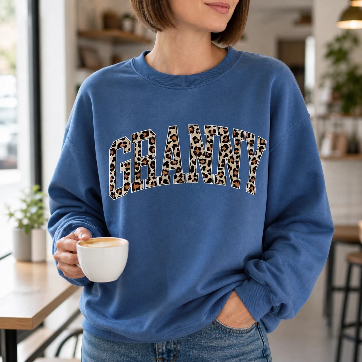 Personalized Leopard Print Mama Sweatshirt, Custom Name Mom Grandma Nana Mimi Gigi Auntie, Mother's Day Gift, Women, Retro Varsity Cheetah Design