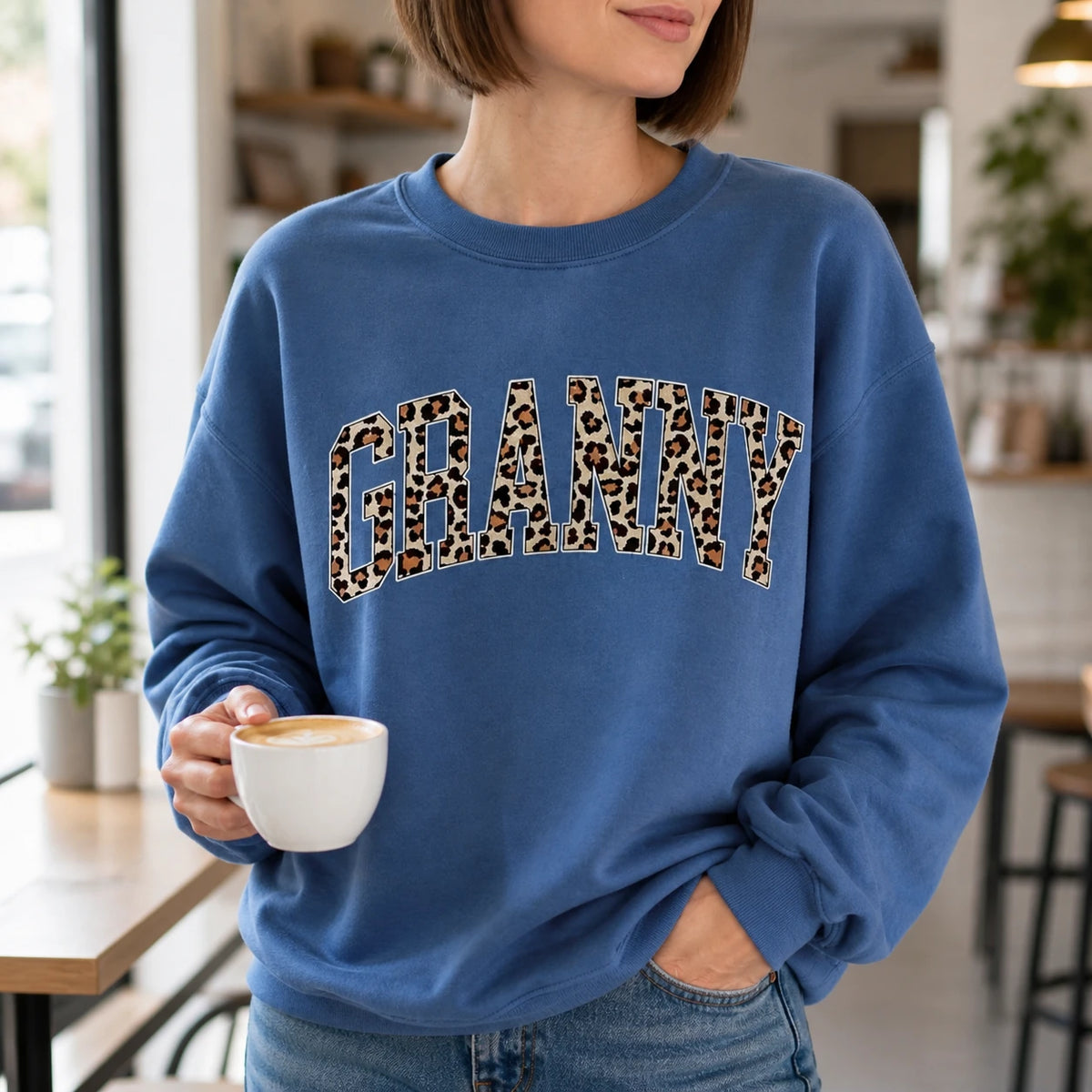 Personalized Leopard Print Mama Sweatshirt, Custom Name Mom Grandma Nana Mimi Gigi Auntie, Mother's Day Gift, Women, Retro Varsity Cheetah Design