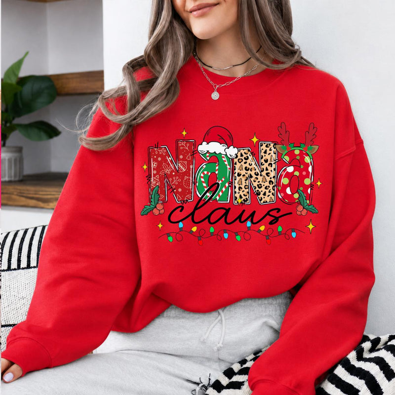 Personalized Mama Claus Christmas Sweatshirt, Custom Choose Your Family Nickname Design, Festive Santa Reindeer Mom Grandma Aunt Gift