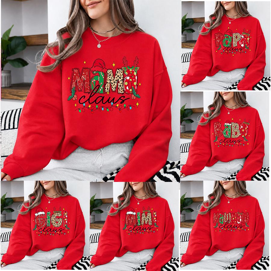 Personalized Mama Claus Christmas Sweatshirt, Custom Choose Your Family Nickname Design, Festive Santa Reindeer Mom Grandma Aunt Gift