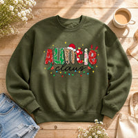 Personalized Mama Claus Sweatshirt, Custom Family Name Christmas Crewneck, Mom Grandma Auntie Holiday Gift