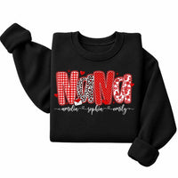 Personalized Mama Grandma Sweatshirt, Custom Family Title & Kids Names, Retro Valentine Hearts, Mother's Day Gift for Mom, Nana, Mimi, Gigi or Aunt
