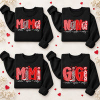 Personalized Mama Grandma Sweatshirt with Kids Names, Custom Nana Mimi Gigi or Aunt Title, Retro Checkered Leopard Hearts, Mother's Day Gift