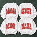 Personalized Mama Nana Sweatshirt, Custom Family Title Coquette Bow, Mom Grandma Gift