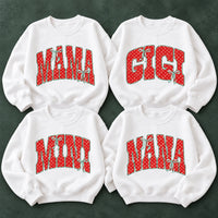 Personalized Mama Nana Sweatshirt, Custom Family Title Coquette Bow, Mom Grandma Gift