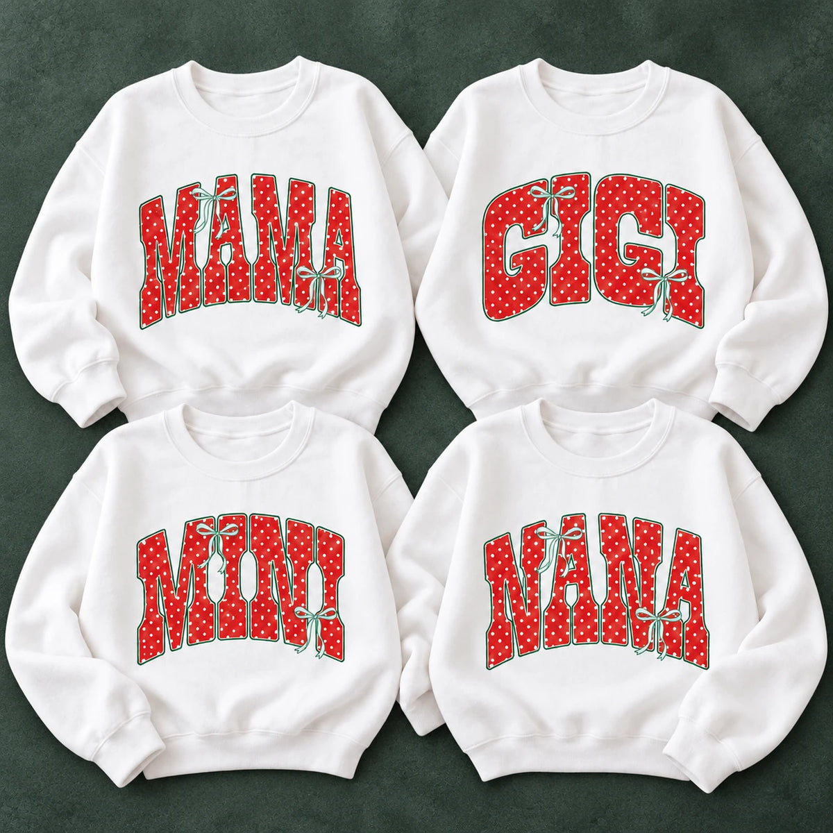 Personalized Mama Nana Sweatshirt, Custom Family Title Coquette Bow, Mom Grandma Gift