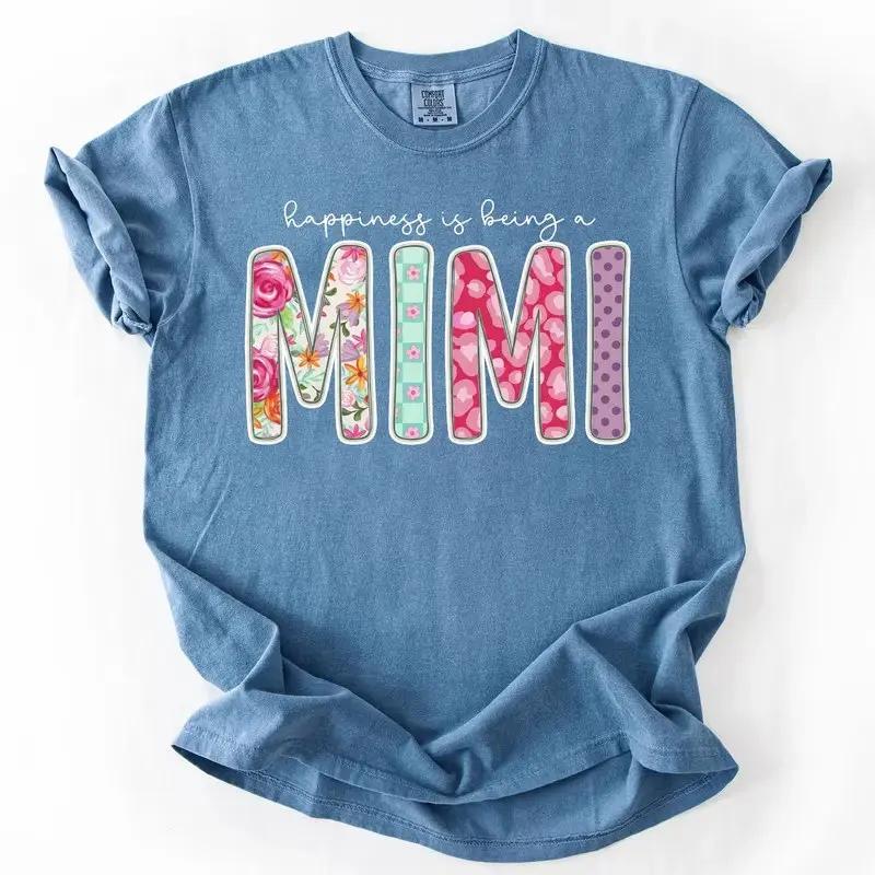 Personalized Mama Shirt, Custom Floral Family Title T-Shirt, Choose MAMA MIMI GIGI NANA HONEY GRANDMA, Mother's Day Gift