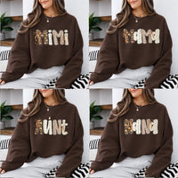 Personalized Mama Sweatshirt, Custom Family Title Design, Choose Your Name or Nickname, Leopard Bow Mom Grandma Aunt Gift