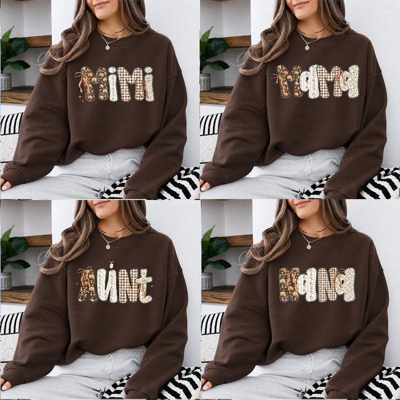 Personalized Mama Sweatshirt, Custom Family Title Design, Choose Your Name or Nickname, Leopard Bow Mom Grandma Aunt Gift