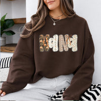 Personalized Mama Sweatshirt, Custom Family Title Design, Choose Your Name or Nickname, Leopard Bow Mom Grandma Aunt Gift