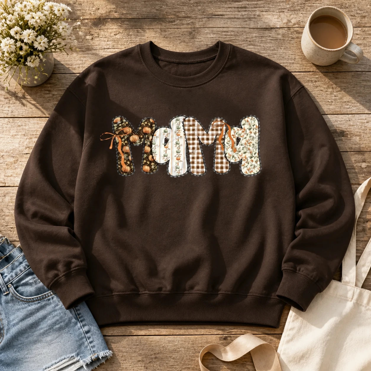 Personalized Mama Sweatshirt Custom Family Name Crewneck Leopard Bow Mom Grandma Aunt Gift