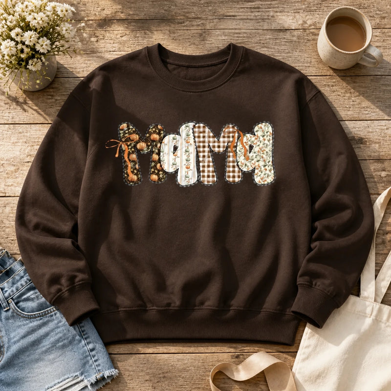 Personalized Mama Sweatshirt Custom Family Name Crewneck Leopard Bow Mom Grandma Aunt Gift