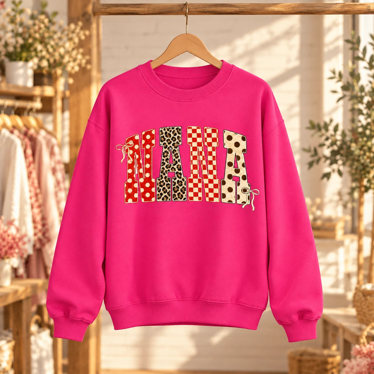 Personalized Mama Sweatshirt Custom Family Title Coquette Bow Mom Grandma Aunt Abuela Gift