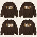 Personalized Mama Sweatshirt Custom Family Name Crewneck Leopard Bow Mom Grandma Aunt Gift