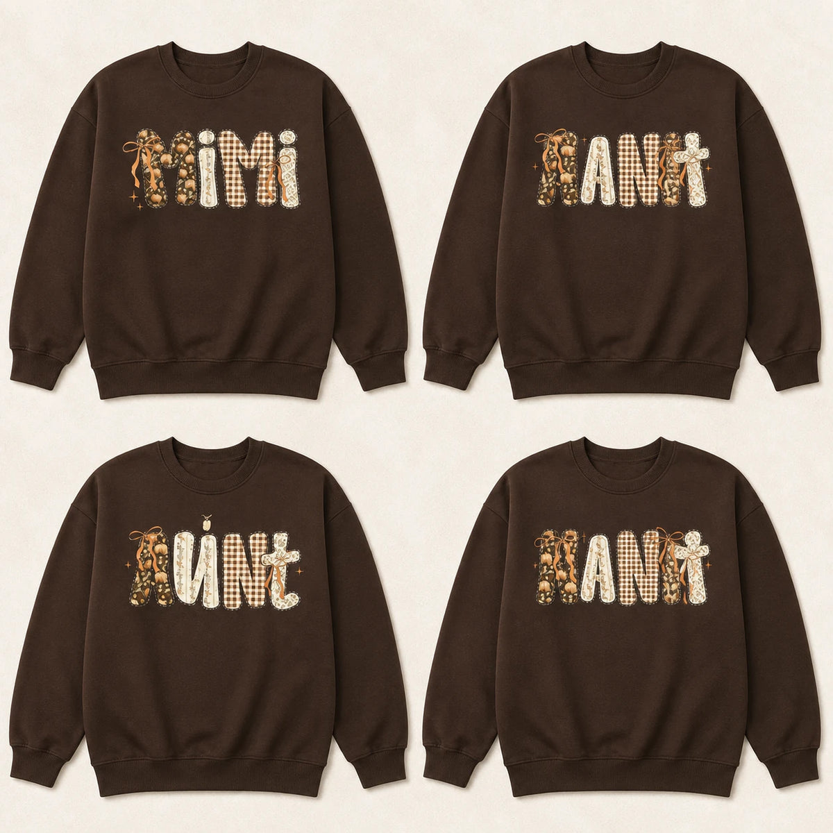 Personalized Mama Sweatshirt Custom Family Name Crewneck Leopard Bow Mom Grandma Aunt Gift