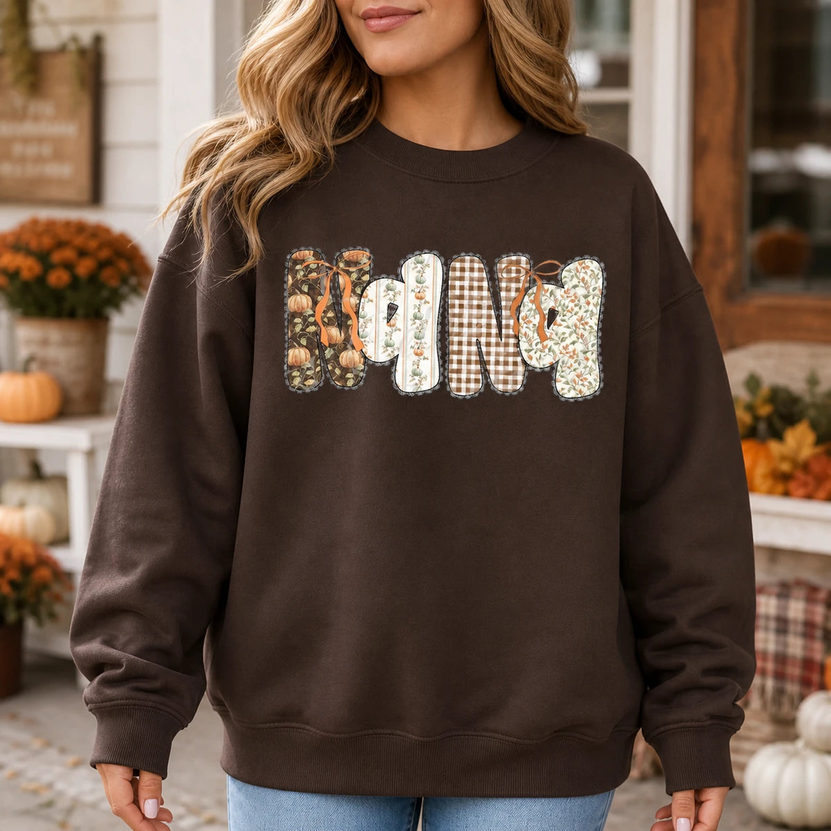 Personalized Mama Sweatshirt Custom Family Name Crewneck Leopard Bow Mom Grandma Aunt Gift