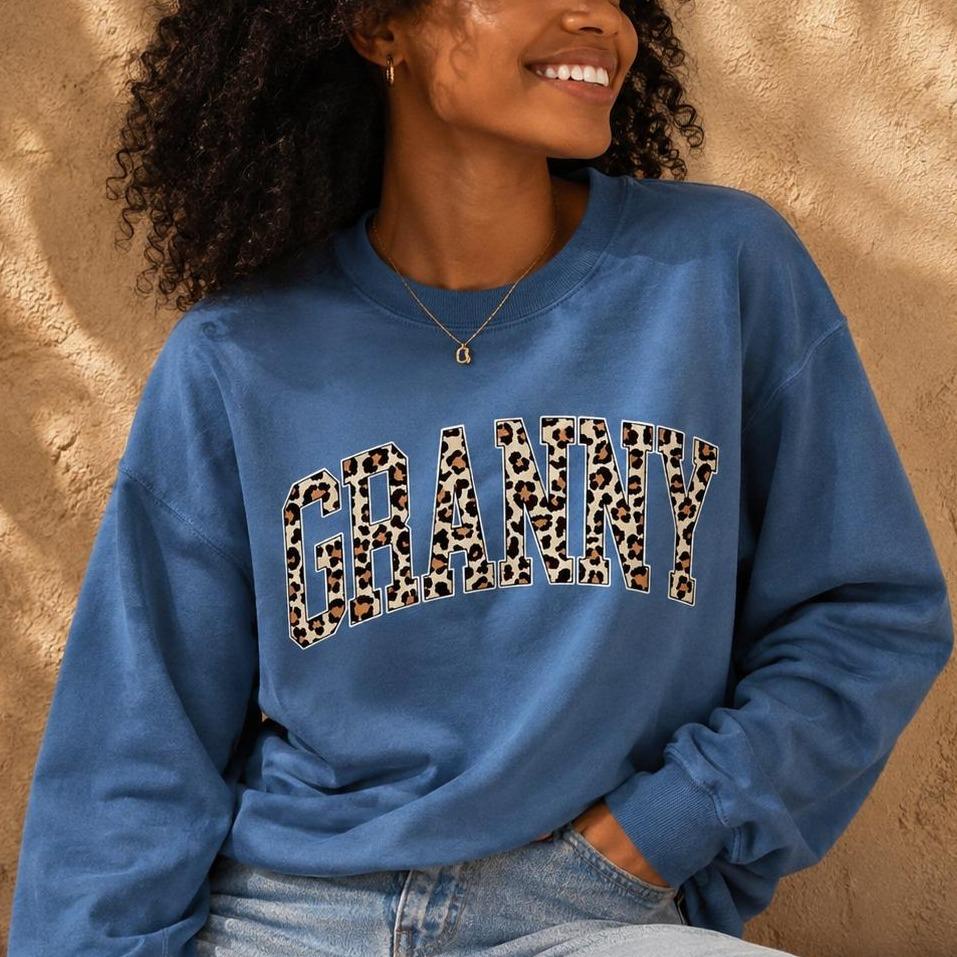 Personalized Mama Sweatshirt, Leopard Print Varsity