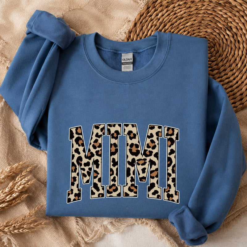 Personalized Mama Sweatshirt, Leopard Print Varsity