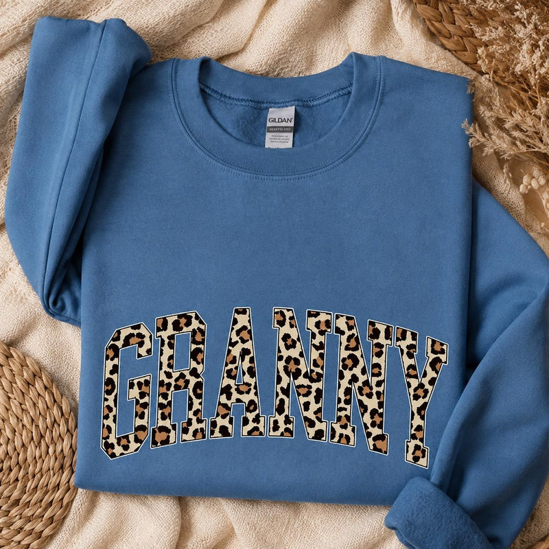 Personalized Mama Sweatshirt, Leopard Print Varsity