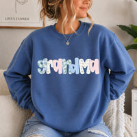 Personalized Mama Sweatshirt, Patchwork Bow Name