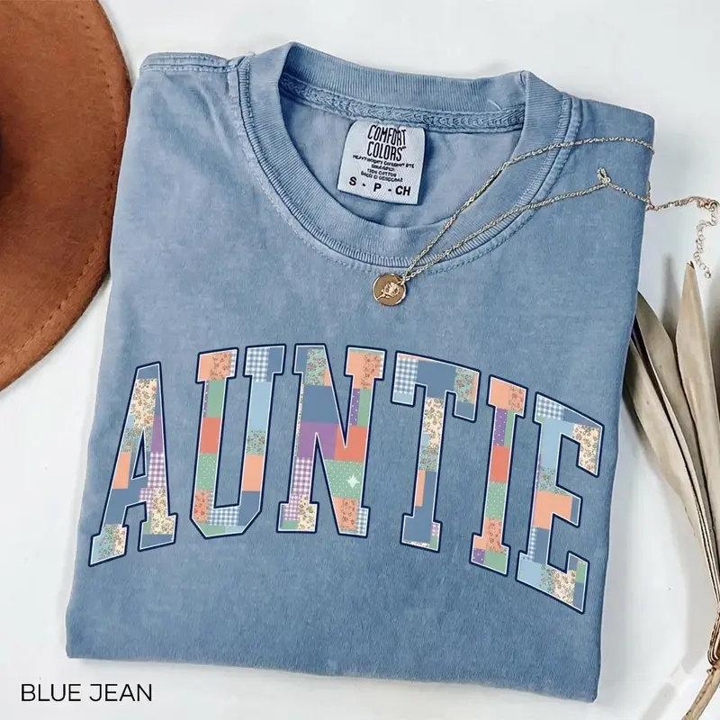 Personalized Mama T-Shirt MAMA Auntie Gigi Mimi Nana Grammy Mother's Day Gift Women Patchwork Floral