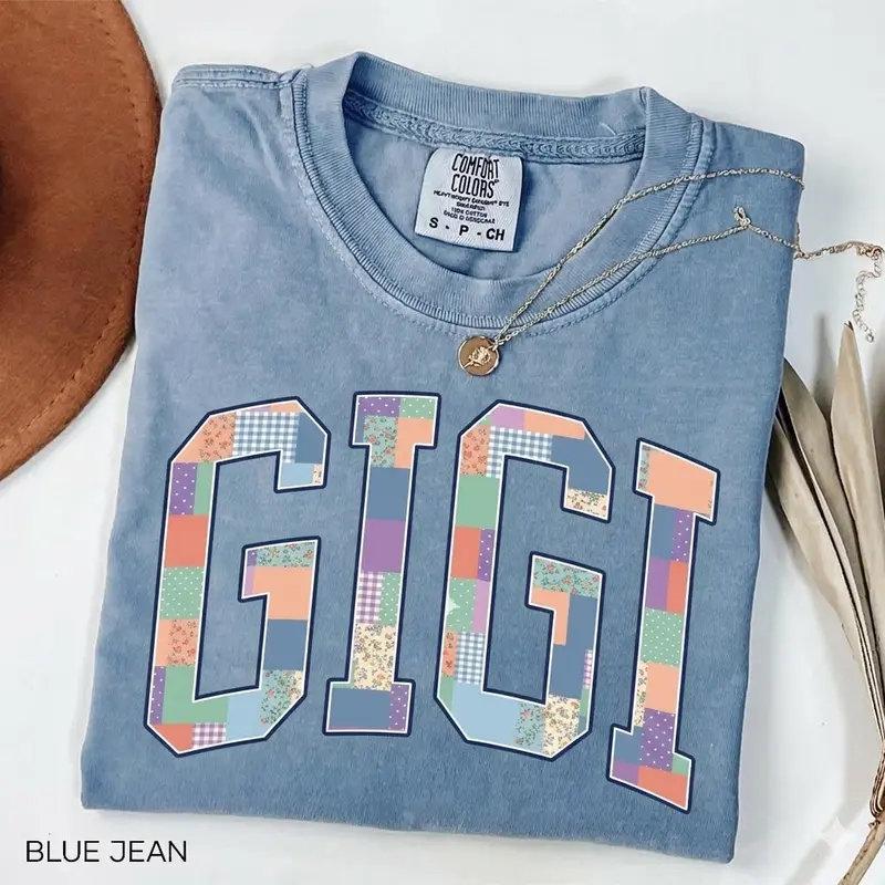 Personalized Mama T-Shirt MAMA Auntie Gigi Mimi Nana Grammy Mother's Day Gift Women Patchwork Floral