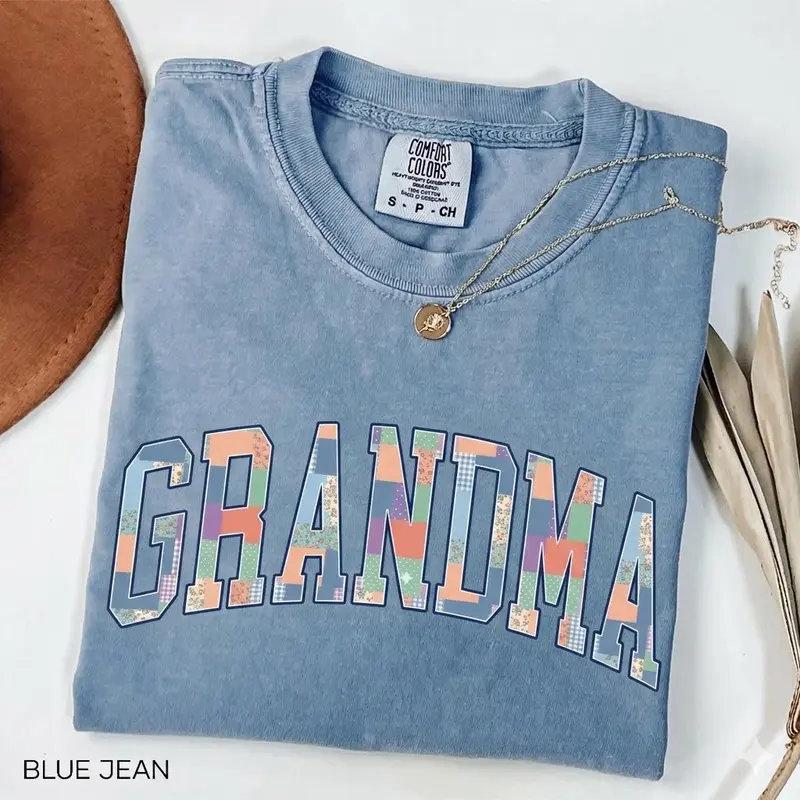 Personalized Mama T-Shirt MAMA Auntie Gigi Mimi Nana Grammy Mother's Day Gift Women Patchwork Floral