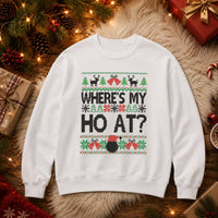 Personalized Matching Christmas Design Sweatshirt, Custom Choose Your Ho or Where's My Ho At Variant, Funny Couples Holiday Gift