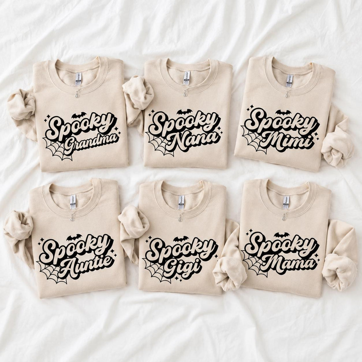 Personalized Spooky Grandma Sweatshirt Custom Nana Nickname Retro Halloween Women Cute Family Design
