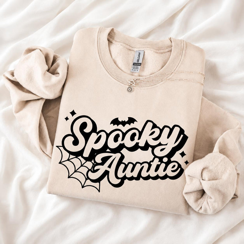 Personalized Spooky Grandma Sweatshirt Custom Nana Nickname Retro Halloween Women Cute Family Design
