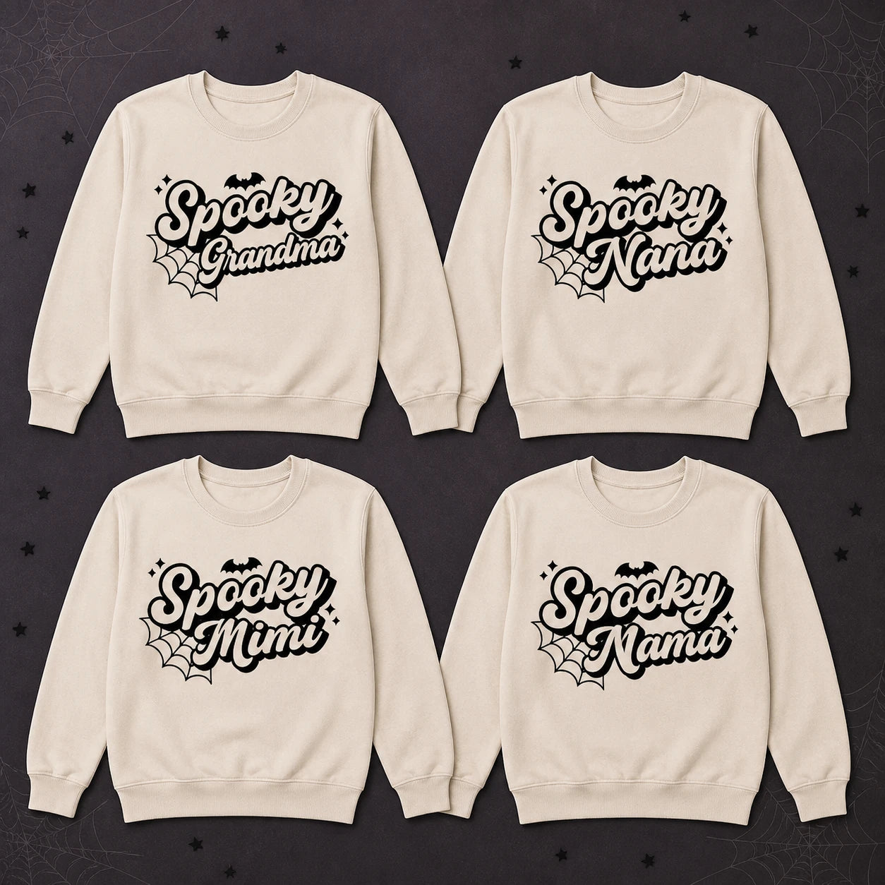 Personalized Spooky Grandma Sweatshirt Custom Nana Nickname Retro Halloween Women Cute Family Design