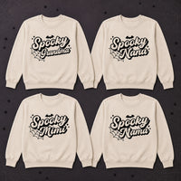 Personalized Spooky Grandma Sweatshirt Custom Nana Nickname Retro Halloween Women Cute Family Design