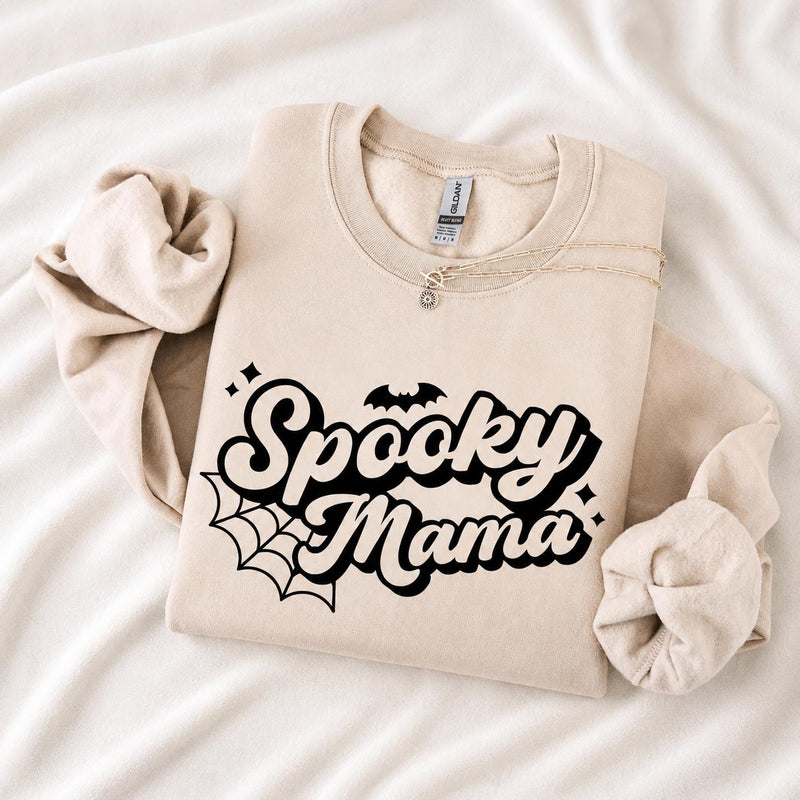 Personalized Spooky Grandma Sweatshirt Custom Nana Nickname Retro Halloween Women Cute Family Design